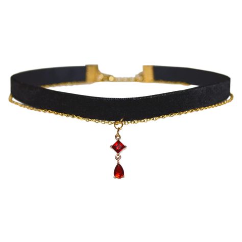 PRICES MAY VARY. ★[Durable and comfortable] This choker necklace for women is carefully crafted with high-quality velvet and beautiful artificial ruby ​​pendants. This black choker is made of handmade alloy which is very strong and will not break easily.  ★[Extra-long 18.9-inch adjustable size and light weight] The size of the black choker is 11.8-inch + 7.1-inch extension chain (30cm+18cm). The total length of the black choker necklace for women is 48 cm Vampire Accessories, Witch Bride, Ruby Pendants, 1950 Outfits, Girls Valentines Outfit, White Lace Choker, Chokers Necklace, Small Heart Necklace, Red Choker