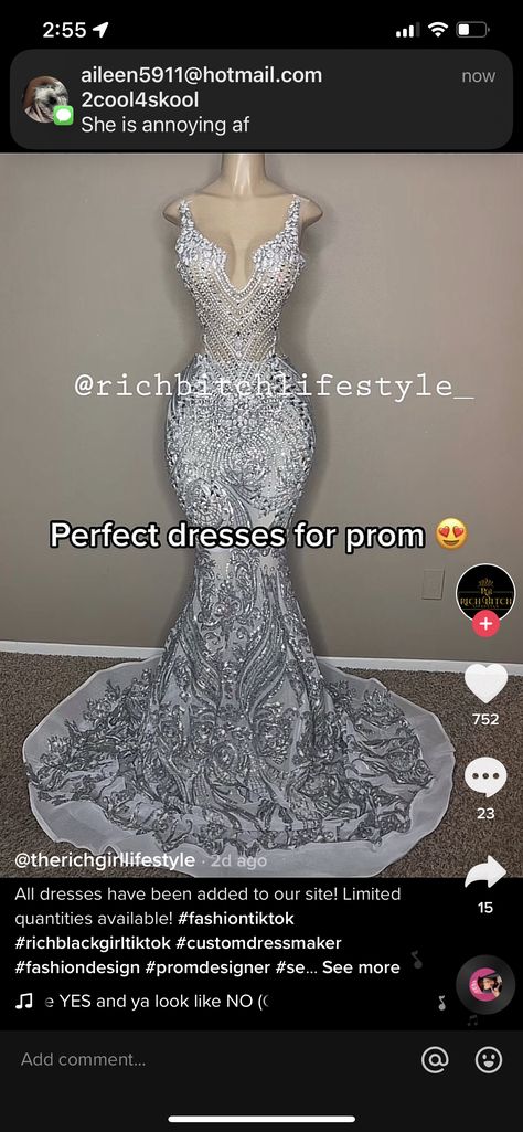 Extravagant Hoco Dress, Ice Princess Prom Dress, Silver Prom Dresses 2023, Gray Prom Dress Black Women, Diamond Prom Dress, Silver Prom Dresses Black Women, Silver Prom Dresses, Black Girls Prom Dresses, Baddie Prom Dresses