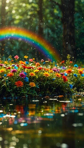 Rainbow Rain Aesthetic, Rainbow Flowers Wallpaper, Rainbow Photography Nature, Rainbow Pictures, Rainbow Photography, Paintings Photography, Forest Photos, Cute Backgrounds For Phones, Lovely Flowers Wallpaper