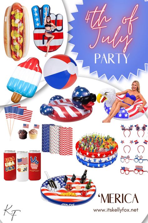 Fourth of July pool party Fourth Of July Pool Party Ideas, July 4th Pool Party, 4th Of July Pool Party Ideas Decorations, 4th Of July Pool Party Ideas, 4th Of July Beach Party, Memorial Day Pool Party, Fourth Of July Pool Party, Usa Pool Party, 4th Of July Pool Party