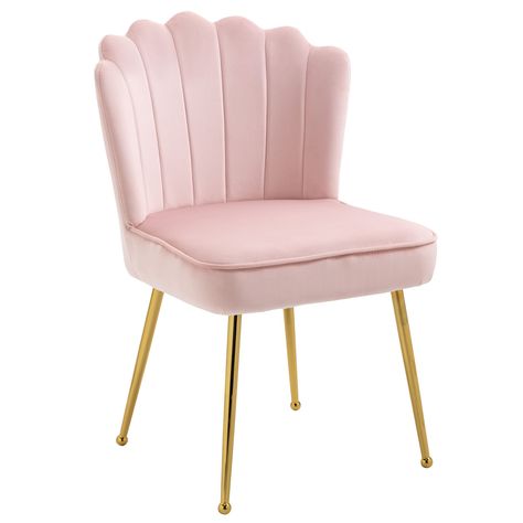 HOMCOM Velvet-Feel Shell Luxe Accent Chair, Glam Vanity Chair Makeup Seat, Home Bedroom Lounge with Metal Legs Comfort Padding, Pink : Amazon.co.uk: Home & Kitchen Book Lounge, Bedroom Lounge, Accent Seating, Bedroom Accent, Velvet Accent Chair, Vanity Chair, Shell Chair, Gold Legs, Read A Book