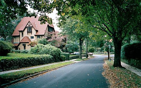 when the girls are walking on the street near the end, the suburb they're in resembles this, pretty woodsy Forest Hills Queens, Forest Hills Gardens, Queens Nyc, New York City Photos, Garden On A Hill, Tudor Style Homes, Washington Heights, City Photos, English Village