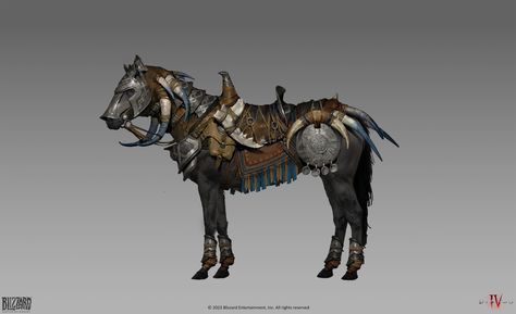 ArtStation - Diablo4 Mount Armors Armored Animals, Dnd Vehicles, Animal Armor, Mechanical Horse, Horse Armor, Mechanical Art, Concept Artist, Rpg Games, A Concept