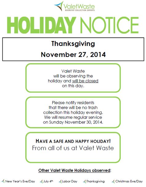 Please read the Valet Waste notice for the Thanksgiving Holiday. Luxury Apartment, Thanksgiving Holiday, Cleaning Solutions, Marketing Tools, Bee, Thanksgiving, Texas, Apartment