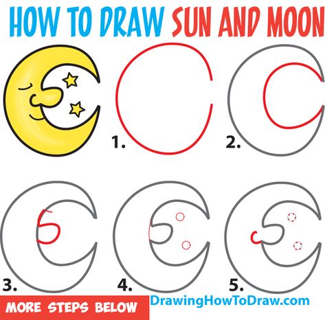 Learn How to Draw a Cartoon Moon and Stars Easy Step by Step Drawing Tutorial for Kids & Beginners Sketch Quotes, Sketching Tips, Fairy Drawings, How To Draw Steps, Drawing Tutorials For Kids, Easy Drawings For Kids, Moon Drawing, Basic Drawing, Simple Cartoon