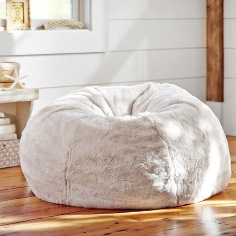 21 Furniture Pieces Perfect For Small Spaces White Bean Bag Chair, White Bean Bag, Cozy Cover, White Bean, Bag Chair, Pottery Barn Teen, Bean Bag, Polar Bear, Bean Bag Chair