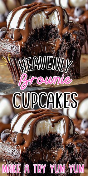 Heavenly Brownie Cupcakes Cookie Brownie Cupcakes, Brownie Cupcakes Recipes Homemade, Fudge Chocolate Cupcakes, Cheesecake Brownie Cupcakes, Rich Chocolate Cupcakes, Brownie Batter Cupcakes, Chocolate Brownie Muffins, Unique Chocolate Cupcakes, Chocolate Brownie Cupcakes