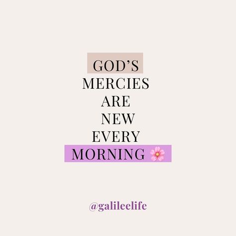 God has new mercies every morning, which reminds us that each day is an opportunity to start anew and experience His love and goodness in a fresh way. Bible Verse: “Lamentations 3:22-23 (NIV) - The steadfast love of the Lord never ceases; his mercies never come to an end; they are new every morning; great is your faithfulness.” Spanish Translation: Dios tiene misericordias nuevas cada mañana, lo cual nos recuerda que cada día es una oportunidad para comenzar de nuevo y experimentar su amor... His Mercy Is New Every Morning, Bible Verse To Start The Day, Morning Bible Verse To Start Your Day, Lamentations 3:22-23, Morning Bible Verse, Steadfast Love Of The Lord, Spanish Translation, New Mercies, Lamentations 3 22 23