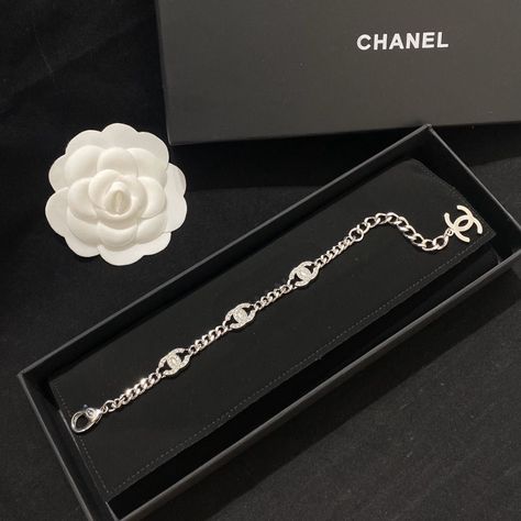 Chanel Bracelet Silver, Versace Earrings, Chanel Bracelet, Expensive Jewelry Luxury, 925 Silver Bracelet, Closet Organizer, Jewelry Luxury, Dope Jewelry, Chanel Accessories