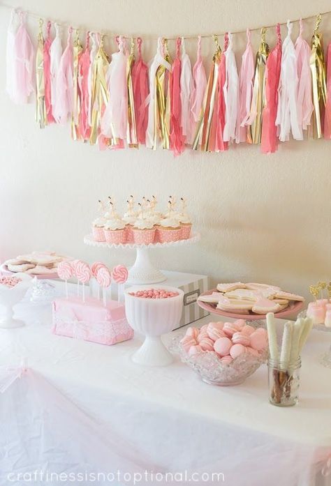 Pink And Gold Dessert Table, Cakesmash Photoshoot, Gold Dessert Table, Pink And Gold Birthday Party, Ballet Birthday Party, Pink Gold Baby Shower, Gold Dessert, Ballet Party, Ballet Birthday