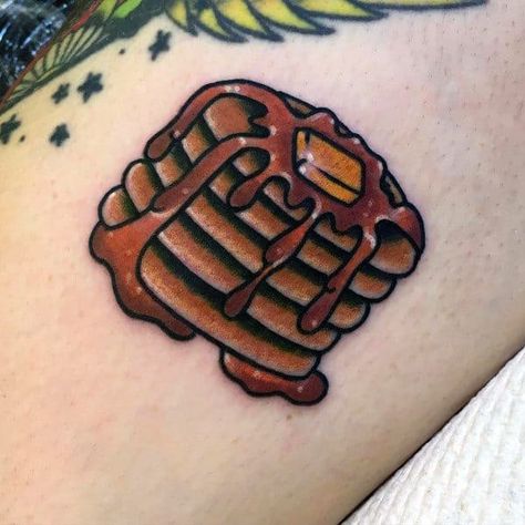 Excellent Guys Pancake Tattoos Dessert Tattoo, Pizza Tattoo, Food Tattoos, Creative Tattoos, Get A Tattoo, Tattoo You, Pretty Tattoos, A Tattoo, Inspirational Tattoos