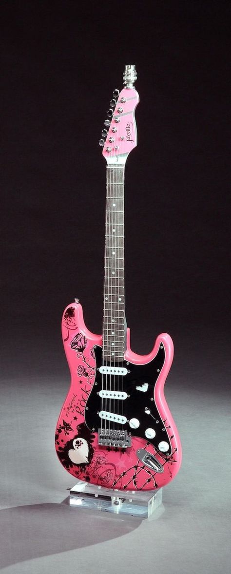 Lamp Guitar Electric Punk Bubble Gum Pink Condemned to Rock and Roll Chrome Maple Gitar Vintage, Instruments Art, Desain Buklet, Electric Guitar Design, Guitar Obsession, Guitar Electric, Cool Electric Guitars, Bubble Gum Pink, Guitar Art