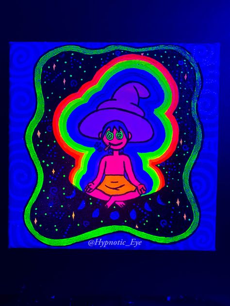 Trippy Neon Art, Black Light Art Ideas, Midnight Gospel Art, Trippy Illustration, Neon Pop Art, Art Midnight, Blacklight Art, Gospel Art, Midnight Gospel