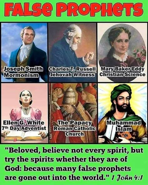 False Prophets Quotes, Islam Church, Prophets Quotes, Mary Baker Eddy, Quotes People, Christian Science, Joseph Smith, False Prophets, Daily Bible Study