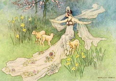 Imbolc Advent: The Imbolc Ritual ~ Brighid Returns! | Erin Aurelia on Patreon Warwick Goble, Indian Theme, Fairy Stories, Spring Fairy, Arthur Rackham, Vintage Fairy, Fairytale Illustration, Vintage Fairies, Fairy Book