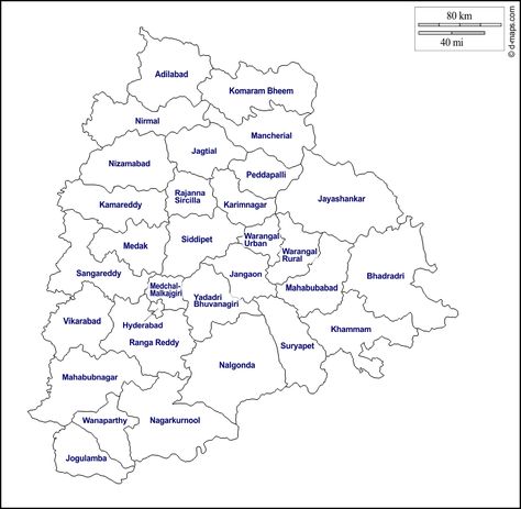 Telangana : free map, free blank map, free outline map, free base map : outline, districts, names (white) Telangana Map Images, Telangana Map, Mad Scientist Invitations, World Outline, Map Images, Maps Aesthetic, Sea Map, States And Capitals, Geography Map