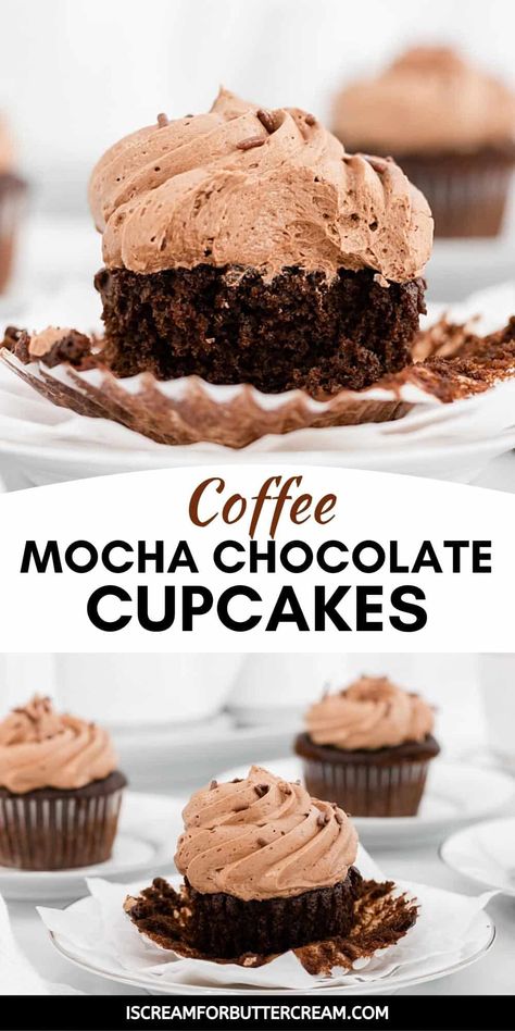 White Chocolate Mocha Cupcakes, Mocha Buttercream Frosting, Chocolate Coffee Cupcakes, Mocha Buttercream, Best Chocolate Cupcakes, Mocha Cupcakes, Mocha Cake, Coffee Cupcakes, Gourmet Cupcakes