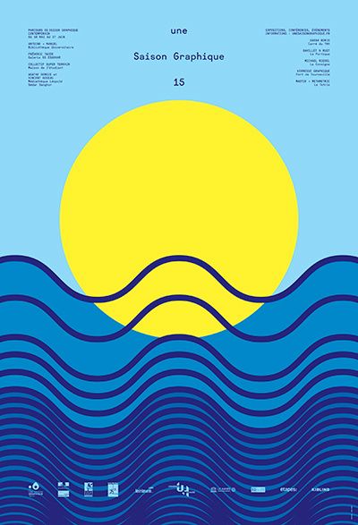 Best Posters Dfb images on Designspiration Wave Poster, Graphisches Design, 타이포그래피 포스터 디자인, Theatre Poster, Festival Design, Festival Posters, Design Graphique, Design Reference, Blue And Yellow