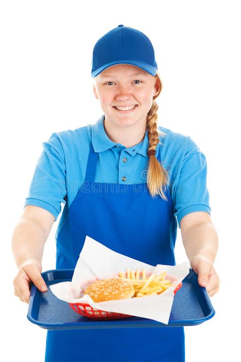 Fast Food Worker, Summer Jobs For Teens, Fast Food Workers, Job Skills, Fast Food Items, How To Cook Burgers, Food Stock, Man Cooking, Social Story