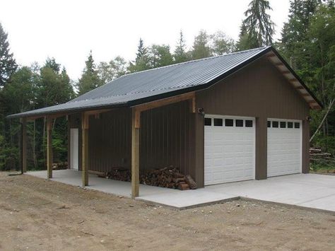 Tow car garage built by Spane Buildings in Skagit County WA Shop Building Plans, Barn Garage Plans, Pole Barn Shop, Pole Barn Builders, Diy Pole Barn, Pole Barn Designs, Pole Barn Plans, Pole Barn Garage, Garage Builders