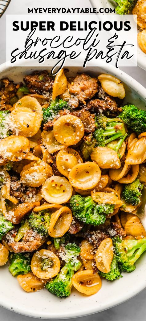 Orecchiette With Sausage And Broccoli, Orecchiette With Sausage, Ground Sausage Recipes, Sausage And Broccoli, Sausage Recipes For Dinner, Sausage Dinner, Sausage Pasta Recipes, Food To Try, Italian Sausage Recipes