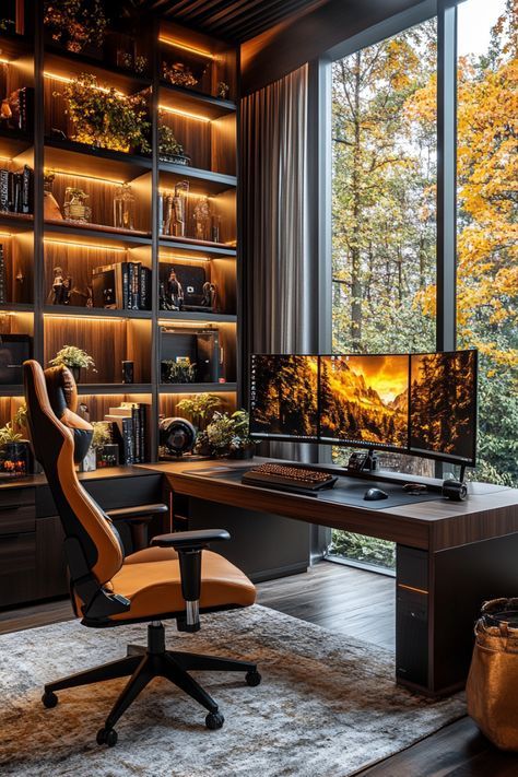 Hi Friends Some Surprise able Thing is waiting for you click on the given below link Battle Station Office, Gaming Room Interior Design, Gaming Room Interior, Computer Library, Modern Game Room, Computer Table Design, Space Saving Apartment, Trading Room, Game Room Lighting