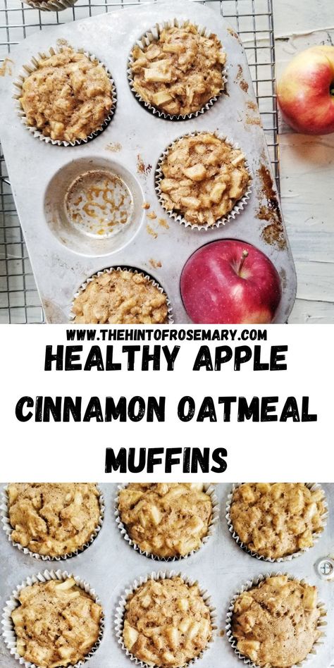 Apples Muffins, Oat Muffins Healthy, Muffins Dairy Free, Apple Cinnamon Oatmeal Muffins, Apple Oat Muffins, Cinnamon Oatmeal Muffins, Apple Muffins Healthy, Apple Oatmeal Muffins, Apple Cinnamon Oatmeal