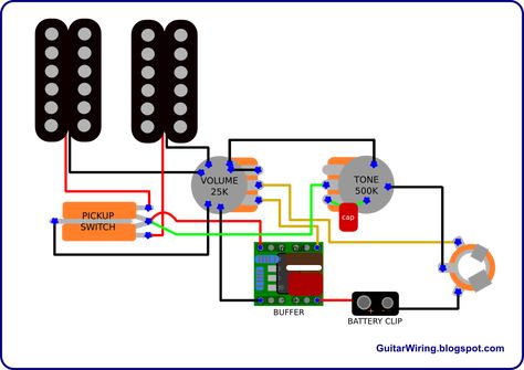 The Guitar Wiring Blog - diagrams and tips: Semi-Active Guitar Wiring - Simple and Effective Guitar Wiring Mods, Guitar Wiring, Luthier Guitar, Guitar Diy, Guitar Tech, Guitar Rig, Learning Guitar, Diy Instruments, Guitar Scales