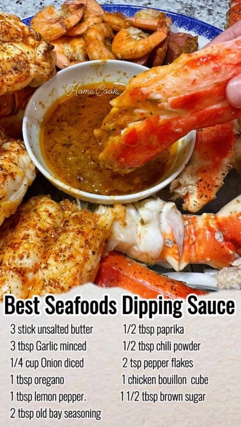 Garlic Butter Dipping Sauce, Best Garlic Butter, Seafood Dipping Sauce, Butter Dipping Sauce, Seafood Dish Recipes, Seafood Boil Recipes, Homemade Sauce Recipes, Boiled Food, Delicious Seafood Recipes