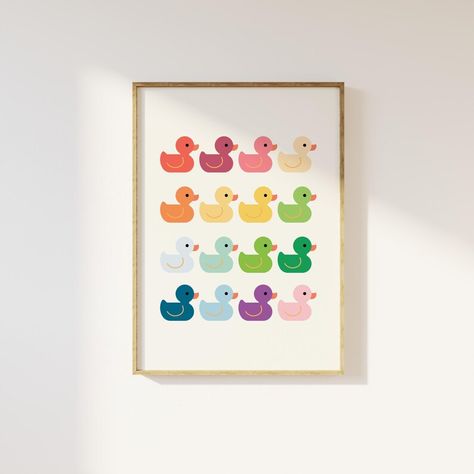 Rubber Duck Wall Art, Quirky Duck Drawing Print, Cute Duck Poster, Fun Trendy Animal Print for Bathroom Decor and Digital Home Decoration Rubber Duck Art, Duck Poster, Duck Wall Art, Duck Drawing, Duck Art, Cute Duck, Magical Art, Drawing Prints, Rubber Duck