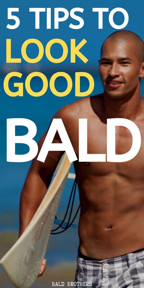 5 Tips on how to look good bald! If you are bald or going bald, then you'll definitely want to read this. #baldtips #howtolookgoodbald #baldmen Bald Black Man, Haircuts For Balding Men, Bald Men With Beards, Bald Men Style, Bald Look, Bald With Beard, Going Bald, Bald Man, Beard Look