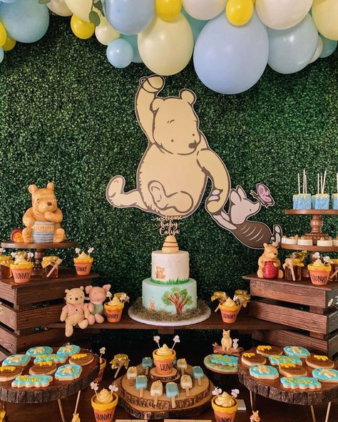 Birthday Theme Boys 1st, Whinne Pooh Baby Shower Boy, Winnie The Pooh Winter Baby Shower Ideas, Baby Shower Theme Ideas For Boys, Baby Boy Birthday Themes First, Baby Shower Ideas Winnie The Pooh, Winnie The Pooh 1st Birthday Boy, Baby Shower Winnie Pooh, Kylie Baby Shower