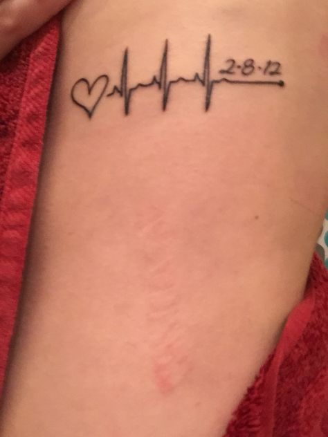 Finally got my memorial tattoo for my sister! I was able to use the heart she drew a while ago! Tattoo Ideas For Brothers Who Passed, In Loving Memory Tattoos For Brother, Tattoo For My Sister, Siblings Tattoo For 3, Vanilla Twilight, Memorial Tattoo Quotes, In Loving Memory Tattoos, Small Heart Tattoos, Health Tattoo