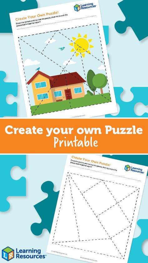 Puzzle Printable, Printable House, Create Your Own Puzzle, Puzzle Activity, Diy Puzzle, Puzzle Template, Make Your Own Puzzle, Diy Puzzles, Engage Kids