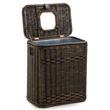 The Basket Lady Drop-In Rectangular Wicker Waste Basket with Metal Liner Antique Walnut Brown One Size Kitchen Garbage Can, Wicker Laundry Hamper, Kitchen Garbage, Laundry Hamper With Lid, Wicker Couch, Wicker Box, Waste Baskets, Wicker Bedroom, Wicker Headboard