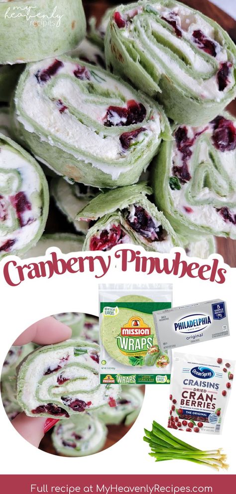 Cranberry Cream Cheese Pinwheels, Pinwheel Appetizers Cream Cheese, Cranberry Pinwheels, Spinach Tortillas, Cranberry Appetizer, Cream Cheese Spinach, Cream Cheese Pinwheels, Cream Cheese Roll Up, Pinwheels Recipe