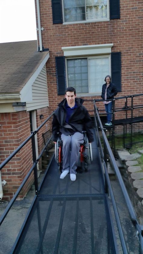 Disabled Ramps, Ada Ramp, Wheelchair Ramp Design, Roll In Showers, Rett Syndrome, Accessible Kitchen, Ramp Design, Wheelchair Fashion, Access Ramp