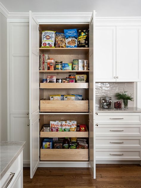 Small Pantry Cabinet, Pantry Closet Design, Tall Kitchen Cabinets, Tall Pantry Cabinet, Built In Pantry, Pantry Remodel, Cabinet Designs, Small Pantry, Kitchen Pantry Design