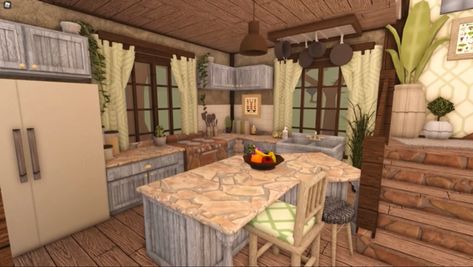 #bloxburg #roblox #robloxbloxburg #bloxburgkitchen #kitchen #robloxbloxburgkotchen #popular #trendy Rustic Farmhouse Kitchen Bloxburg, Bloxburg Kitchen Cottagecore, Cottage Bloxburg Kitchen, Cottage Core Kitchen Bloxburg, Bloxburg Tiny Kitchen, Bloxburg Mini Kitchen, Bloxburg Traditional Kitchen, Bloxburg Cottage Kitchen, Cottage Kitchen Bloxburg