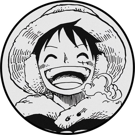 One Piece Instagram Icon, One Piece Circle Icon, One Piece Stickers Black And White, Manga Highlight Instagram, Anime Highlight Instagram, Luffy Cute Icon, Luffy Art Drawing, Anime Circle Icons, Luffy Black And White