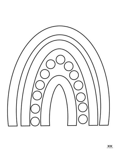 Boho Rainbow Coloring Page, Boho Coloring Pages Free Printable, Rainbow Template Free Printable, Rainbow Pattern Printable, Boho Coloring Pages, Rainbow Coloring Page, Preschool Rainbow, Rainbow Outline, Palette Playground
