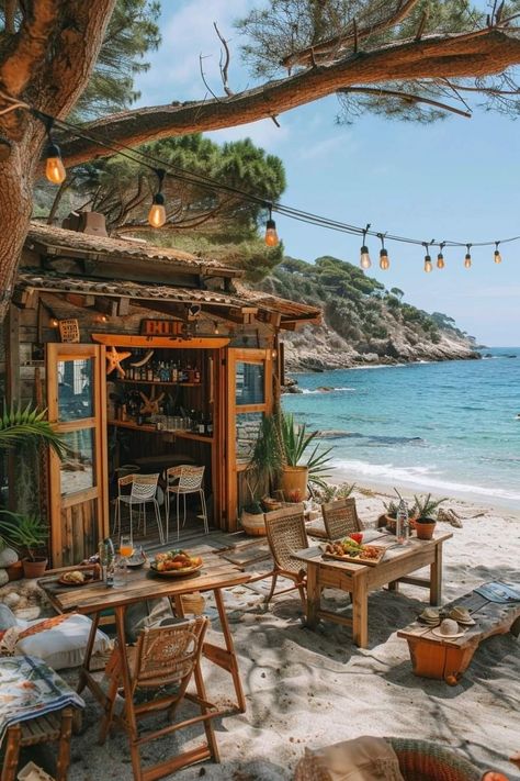 Beach Shack Interior, Small Beach Houses, Living Space Decor, Elegant Garden, Dream Beach Houses, Beach Cafe, Exotic Beaches, Surf Shack, Beach Shack