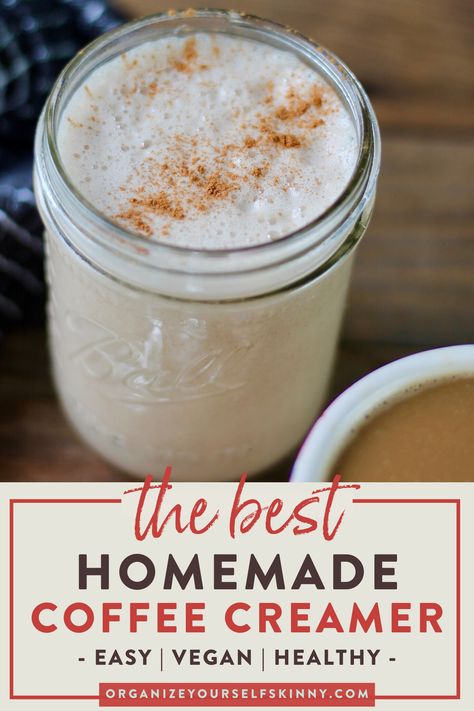 The Best Healthy Vanilla Homemade Coffee Creamer | DIY Coffee Creamer - Want to make a healthy Clean Coffee Creamer, Organic Coffee Creamer, Creamer Homemade, Natural Coffee Creamer, Homemade Creamer, Vanilla Homemade, Vegan Coffee Creamer, Healthy Coffee Creamer, Diy Coffee Creamer