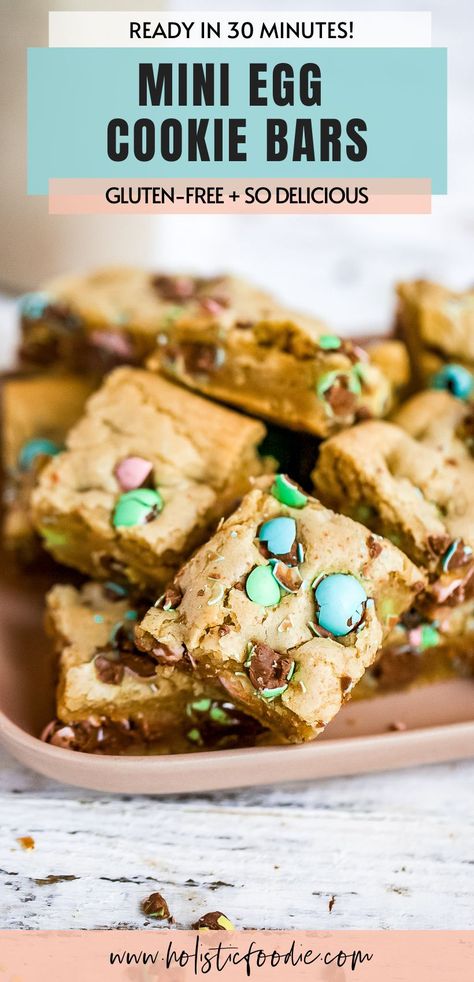 Mini Egg Recipes, Mini Eggs Cookies, Gluten Free Recipes For Kids, Gluten Free Easter, No Egg Desserts, Easy Easter Desserts, Easy Gluten Free Desserts, Making Cookies, No Egg Cookies