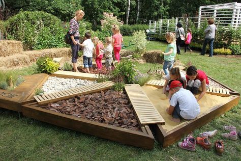 Multi-Sensory Playgrounds: Early Childhood Development Hubs Preschool Playground, Toddler Playground, Preschool Garden, Outdoor Learning Spaces, Outdoor Play Spaces, Play Garden, Outdoor Play Areas, Sensory Garden, Kids Outdoor Play