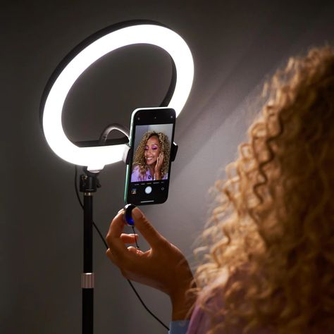 Ring Light with Tripod Stand & Phone Holder Tall, 12.6 inch Selfie Ring Lights for Makeup, Live Streaming, Tik tok, YouTube Video, Dimmable LED Circle Lights with Remote (Total Height 187 cm/73.6") Ring Light Selfie Ideas, Ring Light Aesthetic, Circle Lights, Ring Light Photo, Selfie Lighting, Stand Phone Holder, Ring Lights, Creative Advertising Photography, Photo Ring