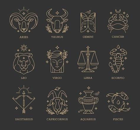 Zodiac Signs Symbols, Gold Cushions, Picture Frame Art, Gold Rug, Zodiac Art, Zodiac Symbols, Design Set, Astrology Signs, Sign Design