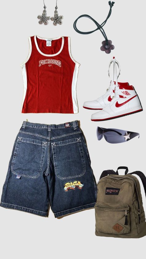 summer INSPO #fashion #gorpcore #dad #cool Cute Outfits Summer Y2k, Casual Summer Outfits Street Style, Jorts Summer Outfits Y2k, Summer Outfits Board, Gorpcore Summer Outfit, Summer 80s Outfits, Summer Gorpcore, Fashion Gorpcore, 80s Fits