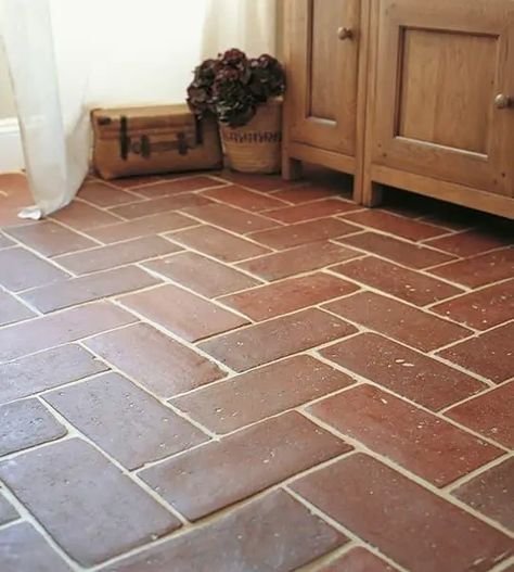 Terracotta Kitchen Floor, Terracotta Tile Floor, Terracotta Flooring, Terracotta Floor Tiles, Reclaimed Tile, Brick Floor, Terracotta Floor, Fired Earth, Brick Flooring