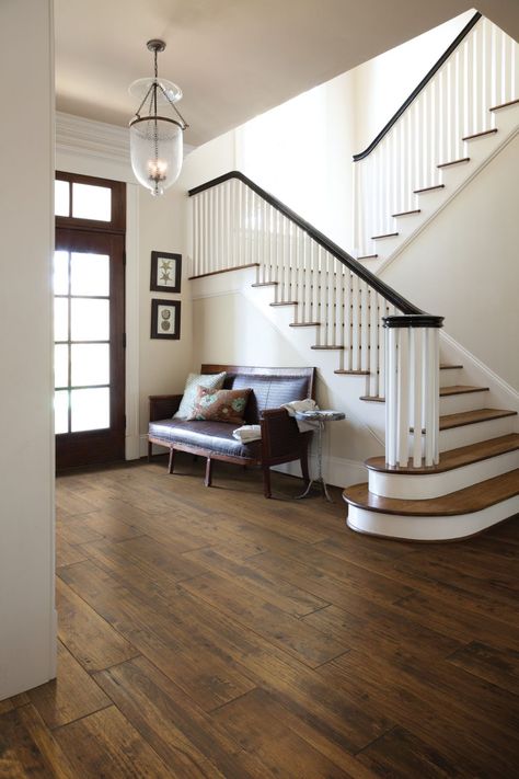 While dark hardwood flooring has a special beauty of all of its own and it has been fashionable for a while now, it’s likely to fade out in favourability. Trend is going towards lighter woods such as natural oak. Learn more! #HARDWOODFLOORS #WOODENFLOORING #DARKFLOORS Wooden Floors Living Room, Wood Floor Stain Colors, Wood Floor Colors, Wood Floor Design, Hardwood Floor Colors, Living Room Wood Floor, Hardwood Floors Dark, Refinishing Hardwood Floors, Wood Floors Wide Plank